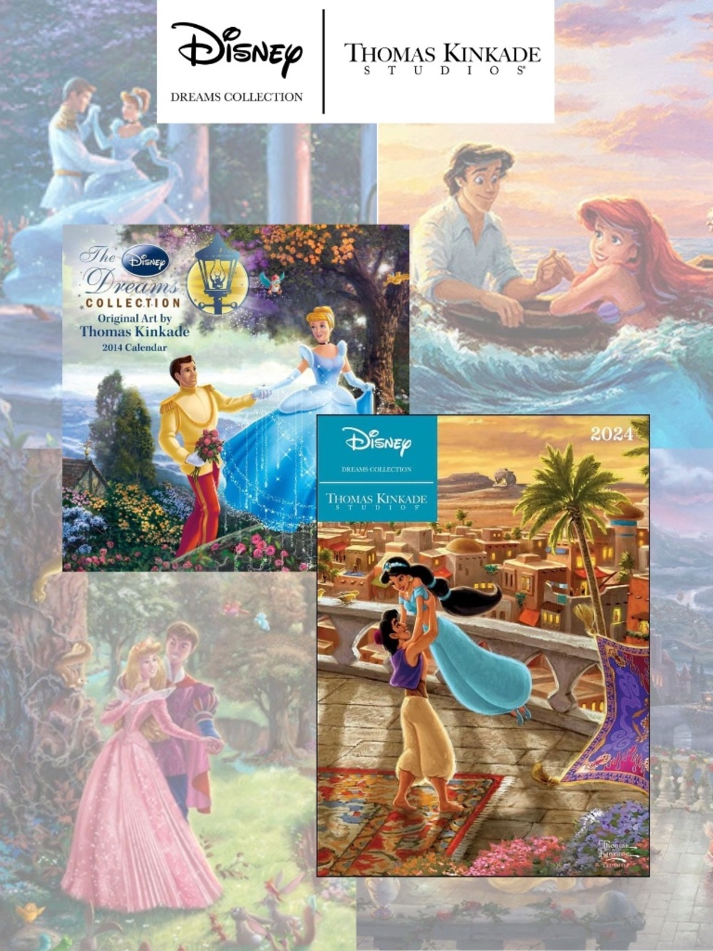 Disney x Thomas Kinkade’s Artwork 2024 Planner & 2014 Mini Calendar